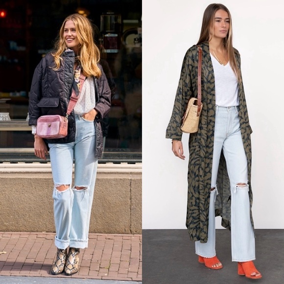 NWT RE/DONE 90s High Rise Light Wash Distressed Denim Loose Straight Leg Jean 26 - Picture 7 of 14